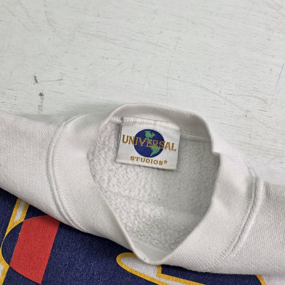 Vintage‎ 90s Rare Design White Universal Studios Sweatshirt Pullover Adult Sz L - Picture 4 of 13